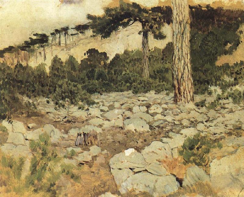 Levitan, Isaak Mountains rummaged France oil painting art
